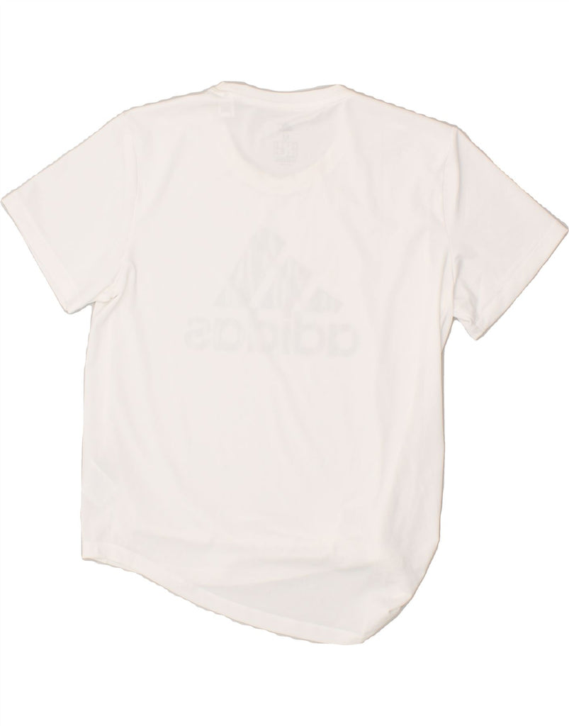 ADIDAS Womens Aeroready Graphic T-Shirt Top UK 12/14 Medium White Vintage Adidas and Second-Hand Adidas from Messina Hembry 