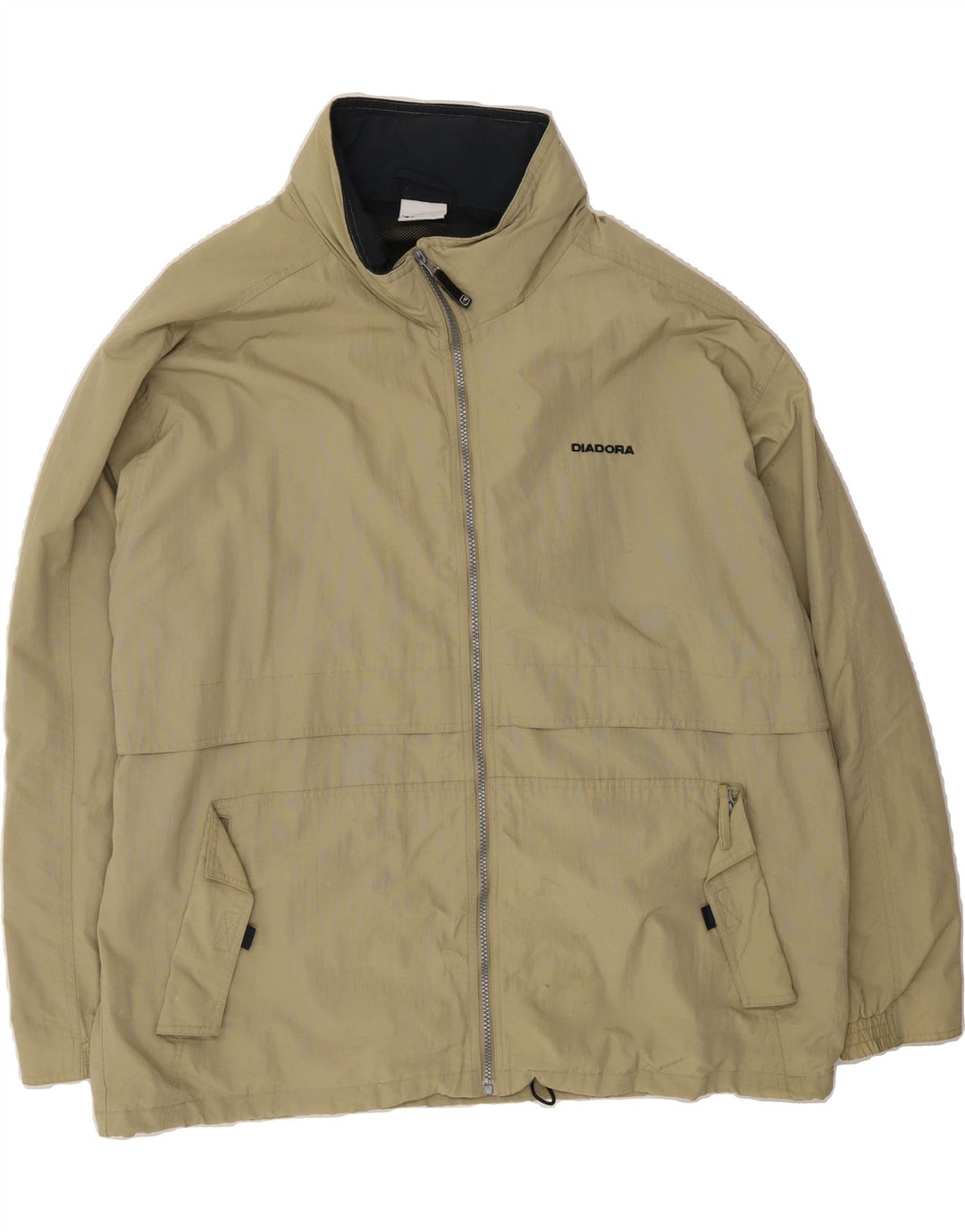 DIADORA Mens Rain Jacket UK 42 XL Khaki Polyamide Vintage Diadora and Second-Hand Diadora from Messina Hembry 
