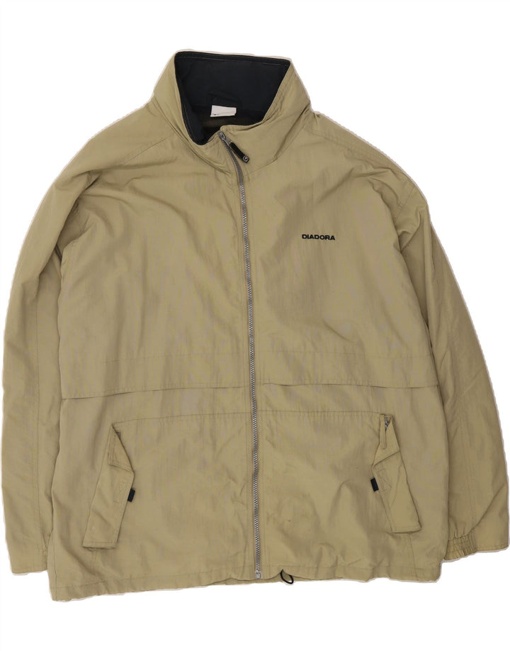 DIADORA Mens Rain Jacket UK 42 XL Khaki Polyamide Vintage Diadora and Second-Hand Diadora from Messina Hembry 