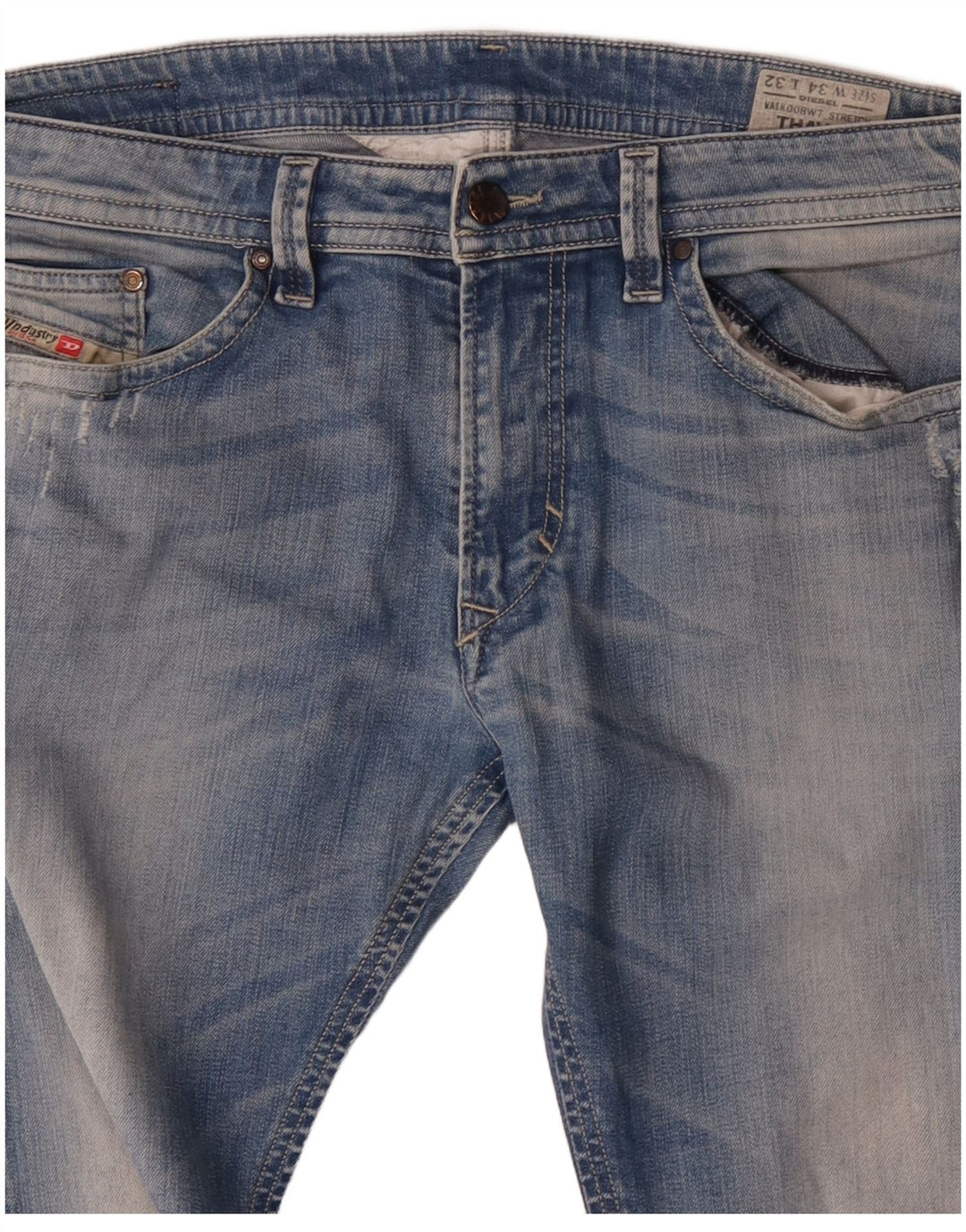 Diesel Mens Thavar Slim Jeans W34 L32 Blue Cotton