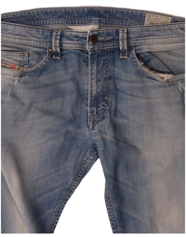 Diesel Mens Thavar Slim Jeans W34 L32 Blue Cotton
