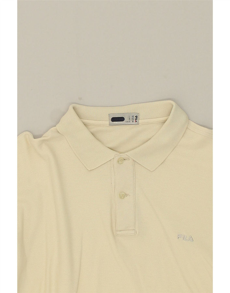 FILA Mens Polo Shirt IT 50 Medium Beige Cotton | Vintage Fila | Thrift | Second-Hand Fila | Used Clothing | Messina Hembry 