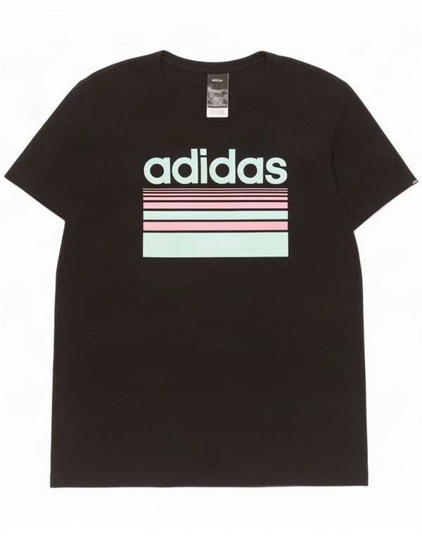 Adidas Mens Graphic T-Shirt Top Medium Black Cotton