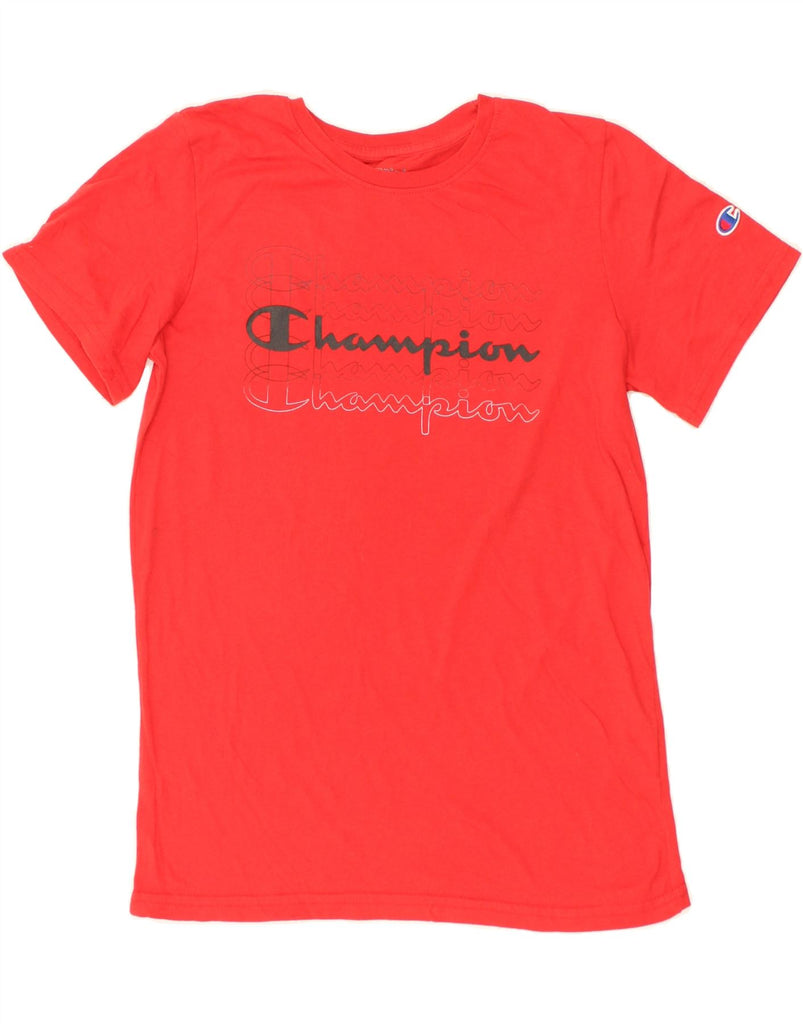 CHAMPION Womens Graphic T-Shirt Top UK 18 XL Red Cotton | Vintage Champion | Thrift | Second-Hand Champion | Used Clothing | Messina Hembry 