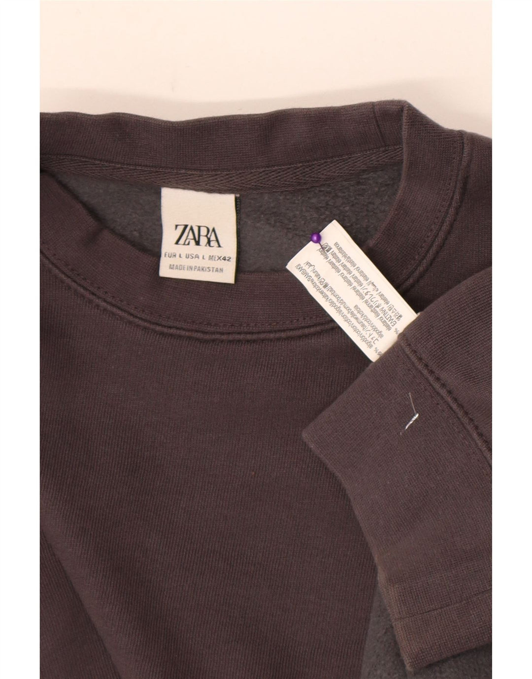 Zara Mens Sweatshirt Jumper Large Grey Cotton