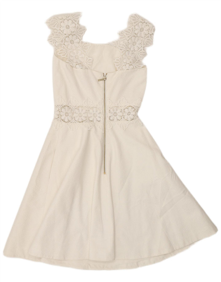 Ted Baker Womens Sleeveless A-Line Dress UK 4 XS White Polyester