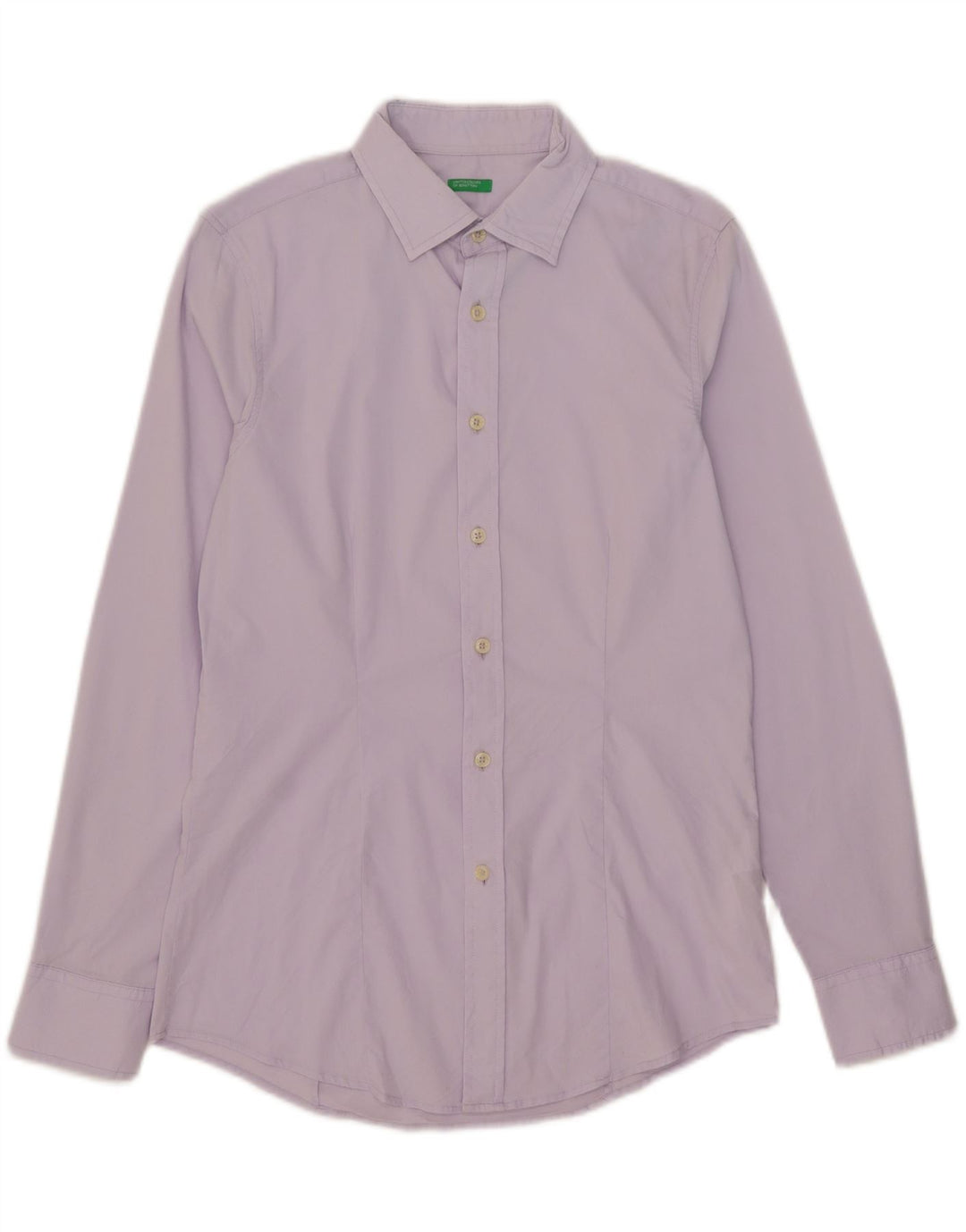 Benetton Mens Shirt Medium Purple Cotton
