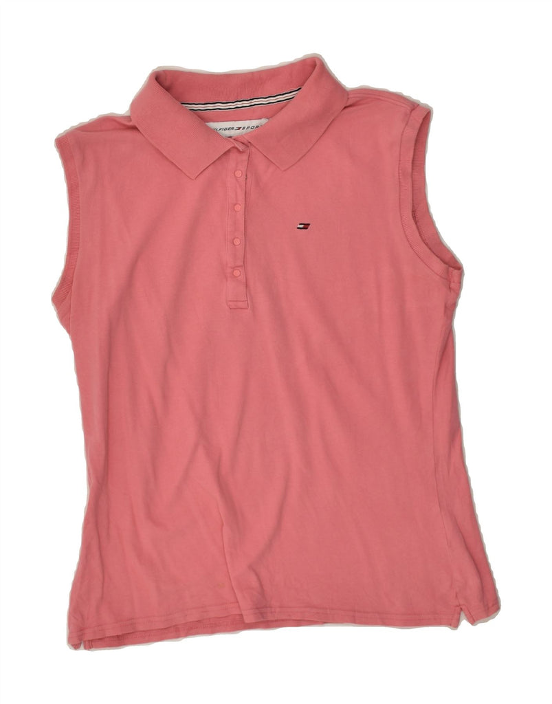 TOMMY HILFIGER Womens Sleeveless Polo Shirt IT 42 Medium Pink | Vintage Tommy Hilfiger | Thrift | Second-Hand Tommy Hilfiger | Used Clothing | Messina Hembry 