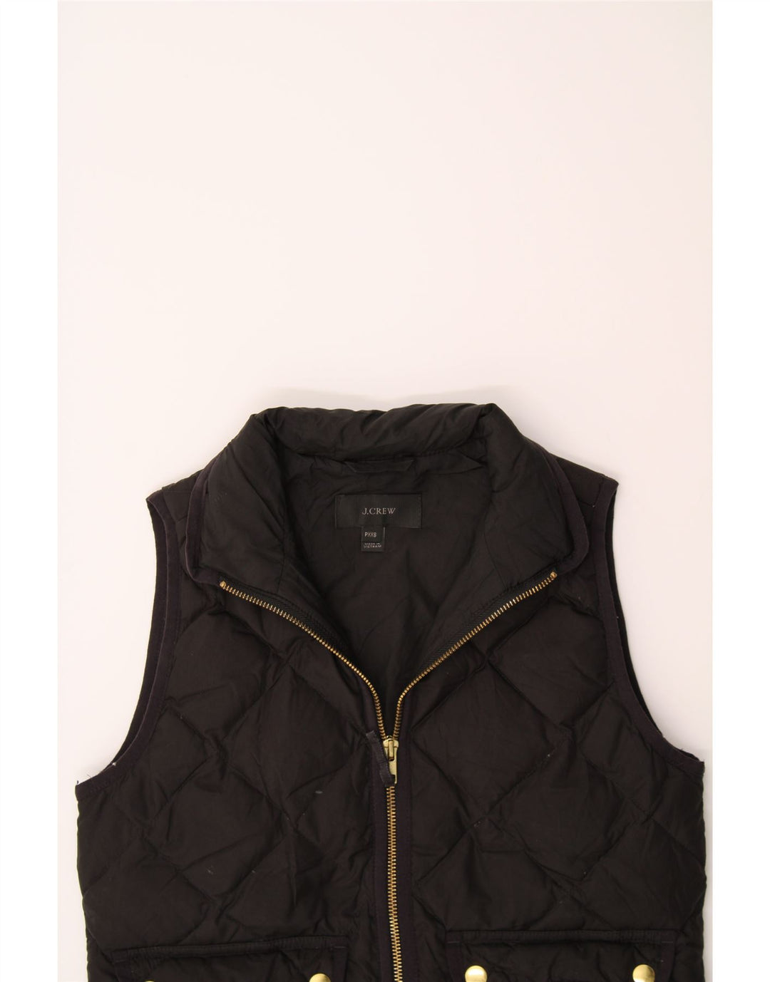J. CREW Womens Quilted Gilet UK 2 2XS Black Polyester Vintage J. Crew and Second-Hand J. Crew from Messina Hembry 