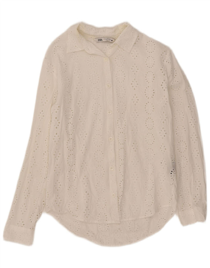 Zara Womens Shirt UK 6 XS White Cotton