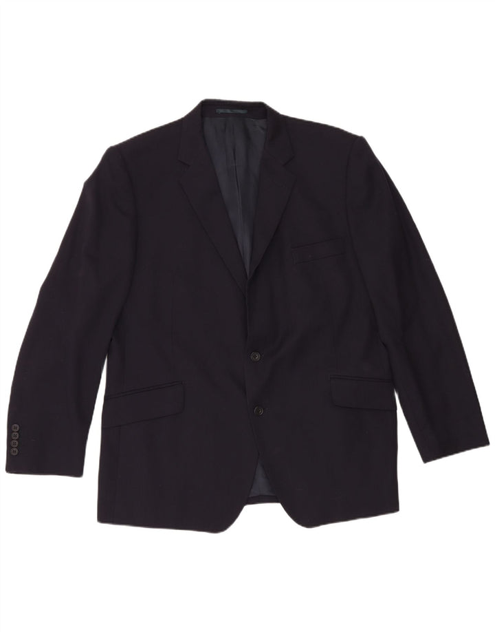 Gieves & Hawkes Mens 2 Button Blazer Jacket UK 46 3XL Navy Blue Wool