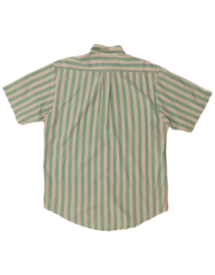 LEVI'S Mens Short Sleeve Shirt Medium Green Striped