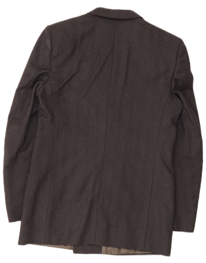 VENTANNI Mens Double Breasted Blazer Jacket IT 46 Small Grey Virgin Wool
