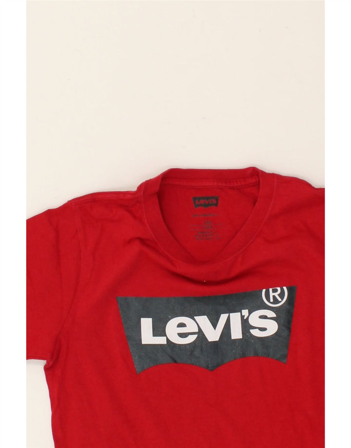 LEVI'S Boys Graphic T-Shirt Top 11-12 Years Red Cotton Vintage Levi's and Second-Hand Levi's from Messina Hembry 
