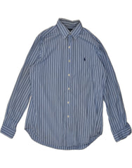 RALPH LAUREN Mens Classic Fit Shirt Size 15 1/2 Medium Blue Pinstripe