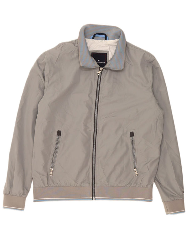 Marks & Spencer Mens Bomber Jacket UK 38 Medium Grey Polyester