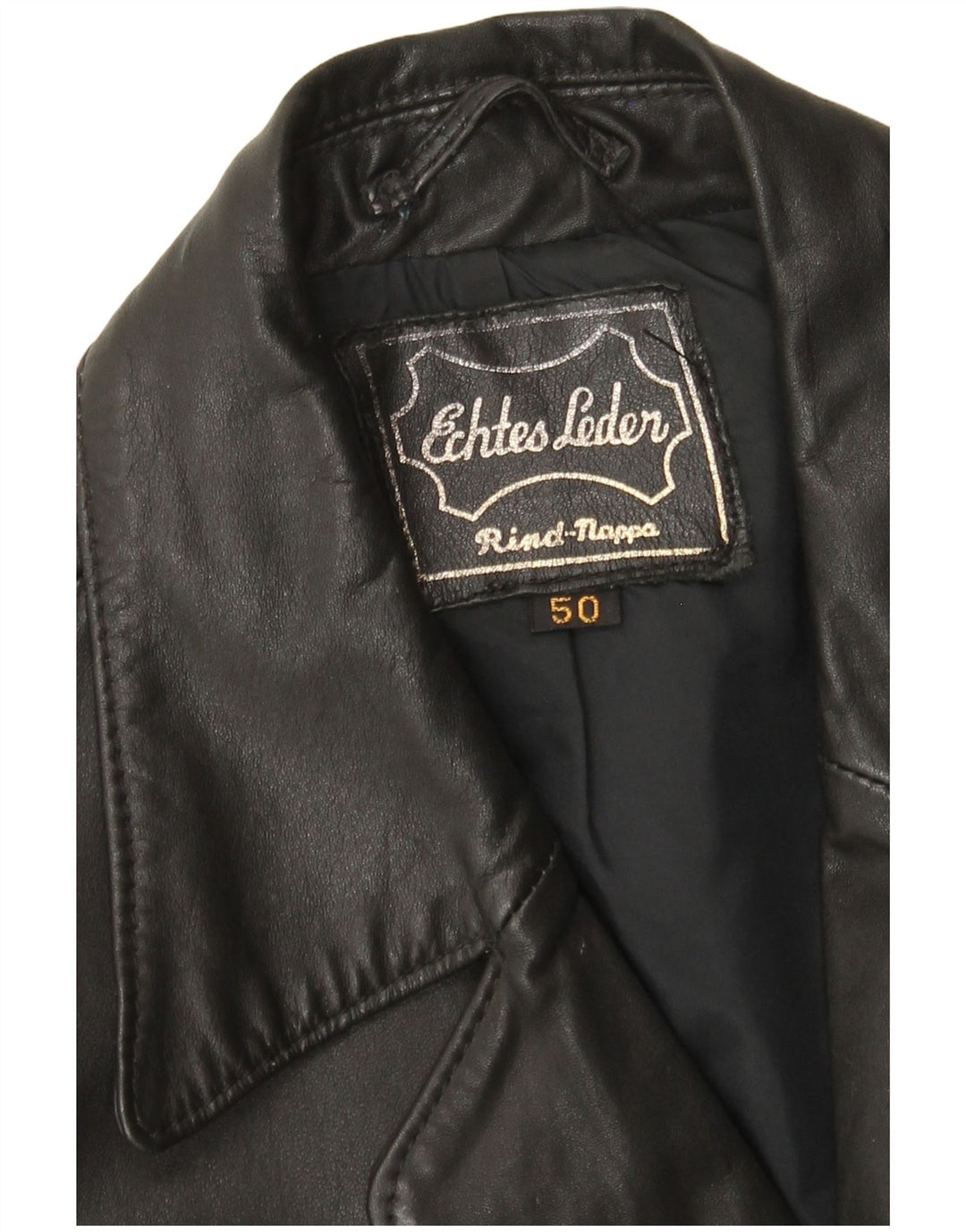 Vintage Mens Leather Jacket EU 50 Large Black Leather