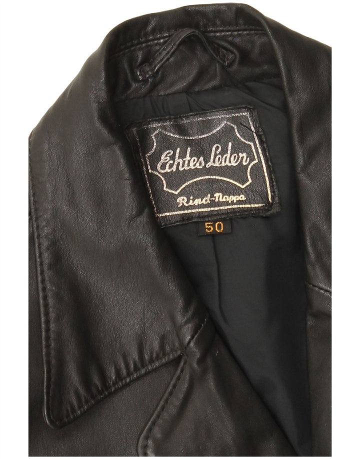 Vintage Mens Leather Jacket EU 50 Large Black Leather