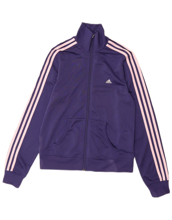 ADIDAS Womens Tracksuit Top Jacket UK 14 Medium  Purple Polyester