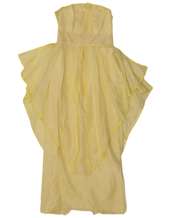 Murek Womens Asymmetric Strapless Dress EU 38 Medium Yellow Acetate