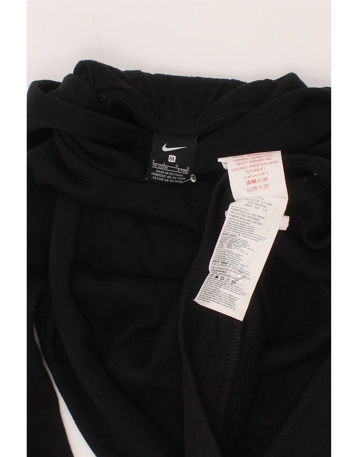 Nike Boys Hoodie Jumper 6-7 Years Large Black Cotton