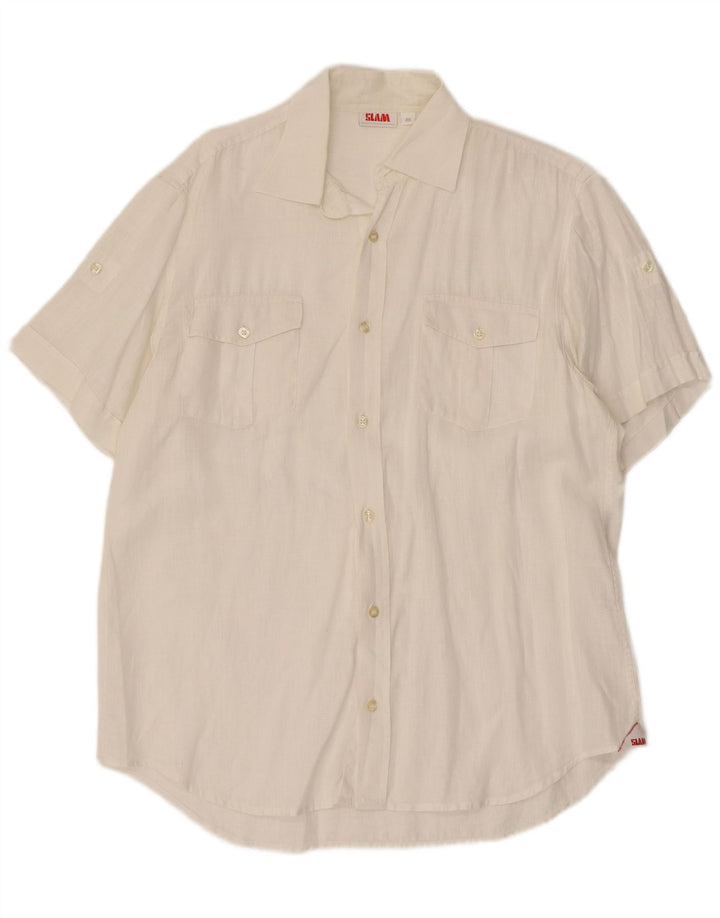 Slam Mens Short Sleeve Shirt Medium White