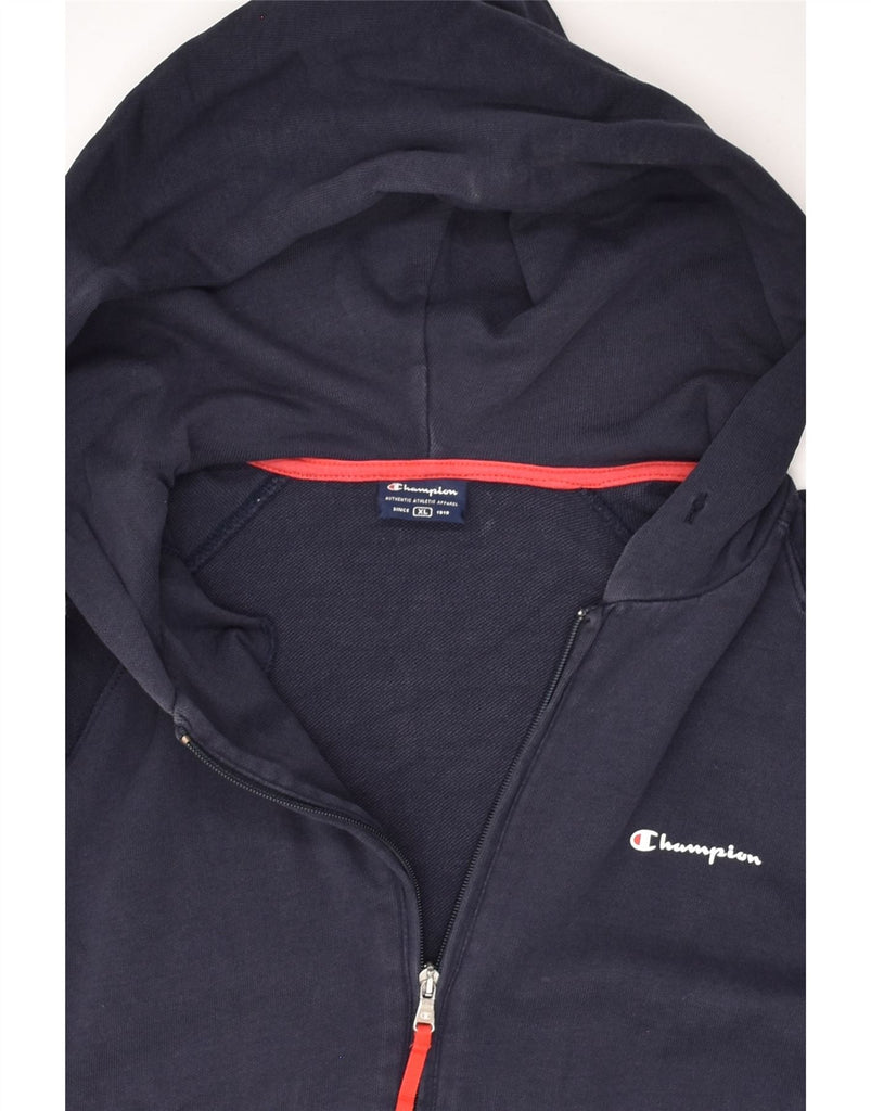 CHAMPION Womens Zip Hoodie Sweater UK 18 XL Navy Blue Cotton | Vintage Champion | Thrift | Second-Hand Champion | Used Clothing | Messina Hembry 