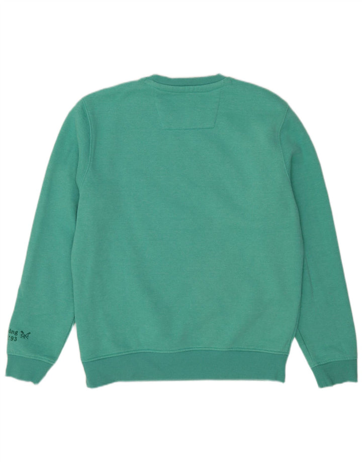 Crew Clothing Mens Graphic Sweatshirt Jumper Large Green Cotton