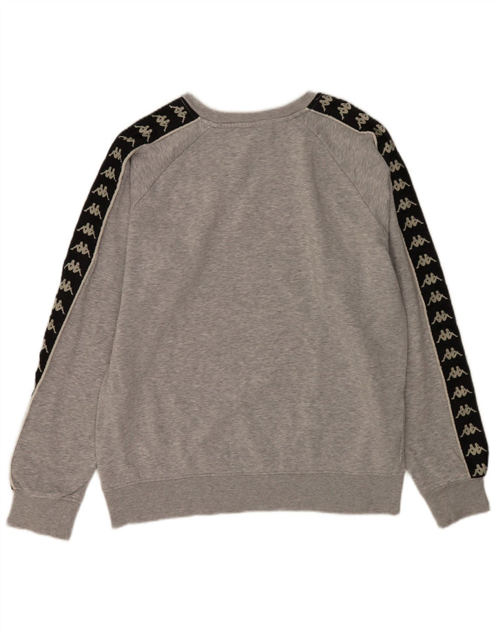 Kappa Mens Graphic Sweatshirt Jumper Medium Grey Colourblock Cotton
