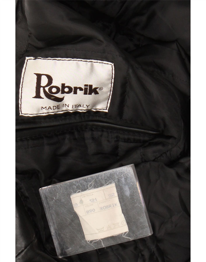 ROBRIK Mens Leather Jacket IT 52 XL Black Leather