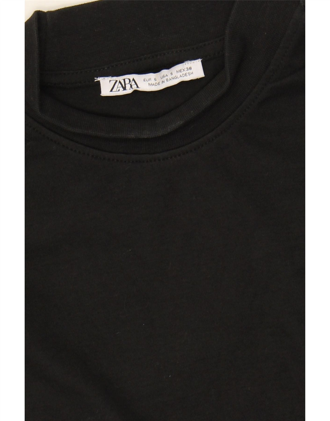 ZARA Mens Top Long Sleeve Small Black Cotton Vintage Zara and Second-Hand Zara from Messina Hembry 