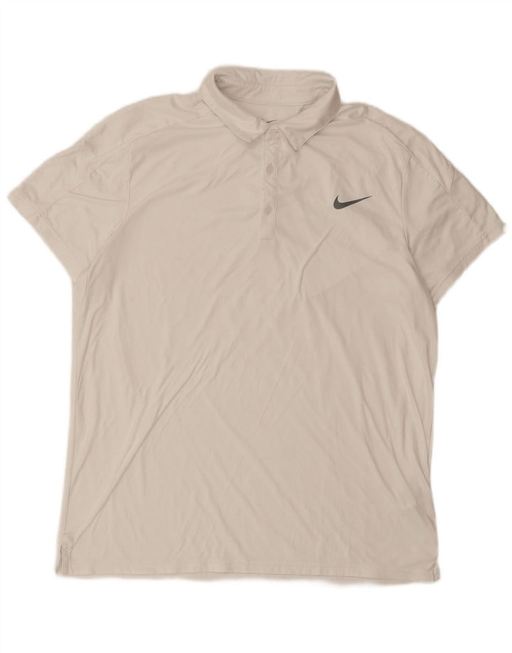 NIKE Mens Polo Shirt Large White Polyester
