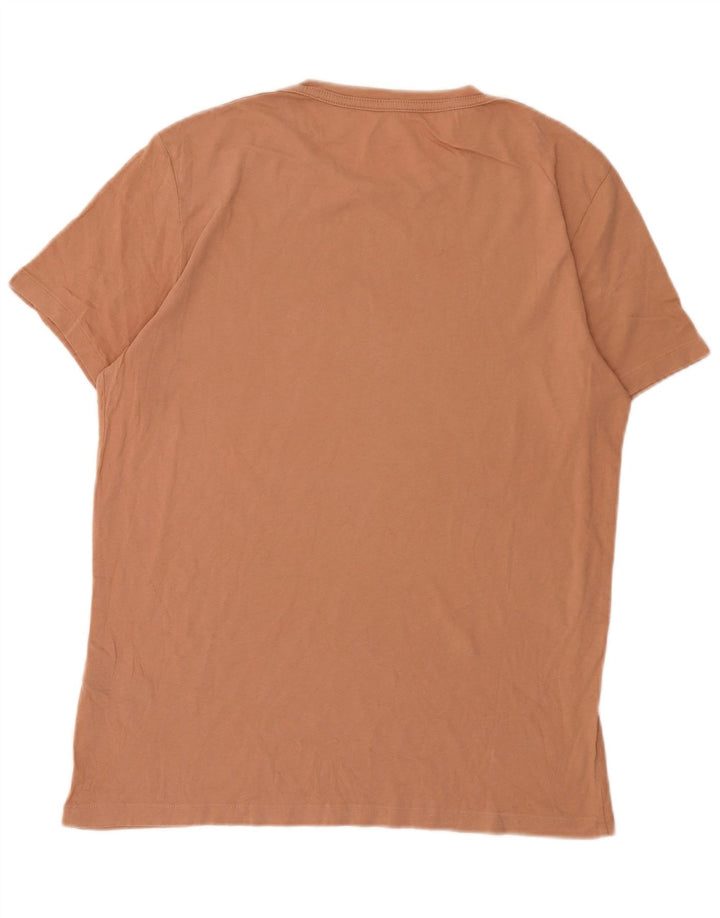 All Saints Mens T-Shirt Top Medium Brown Cotton