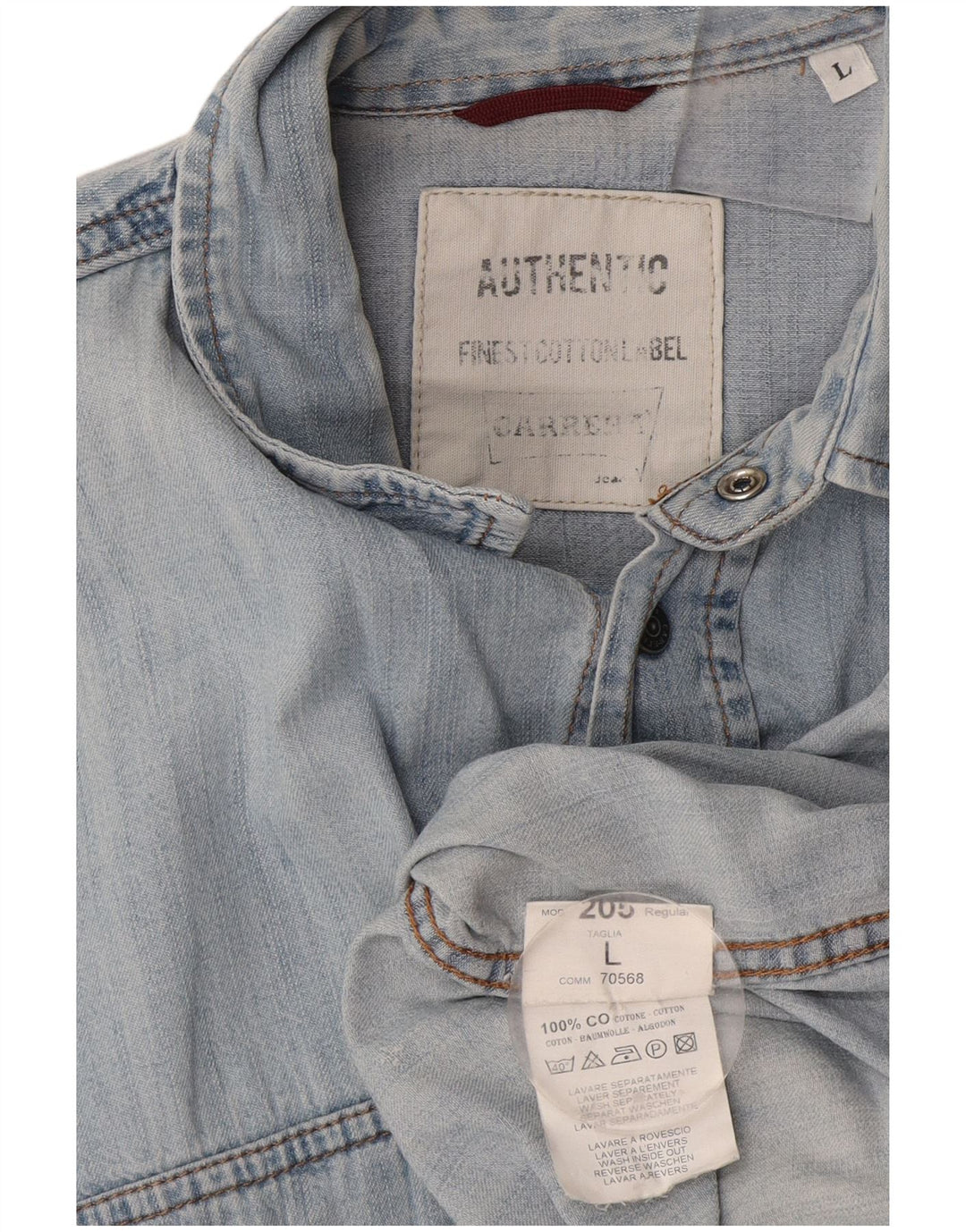 Carrera Mens Denim Shirt Large Blue Cotton