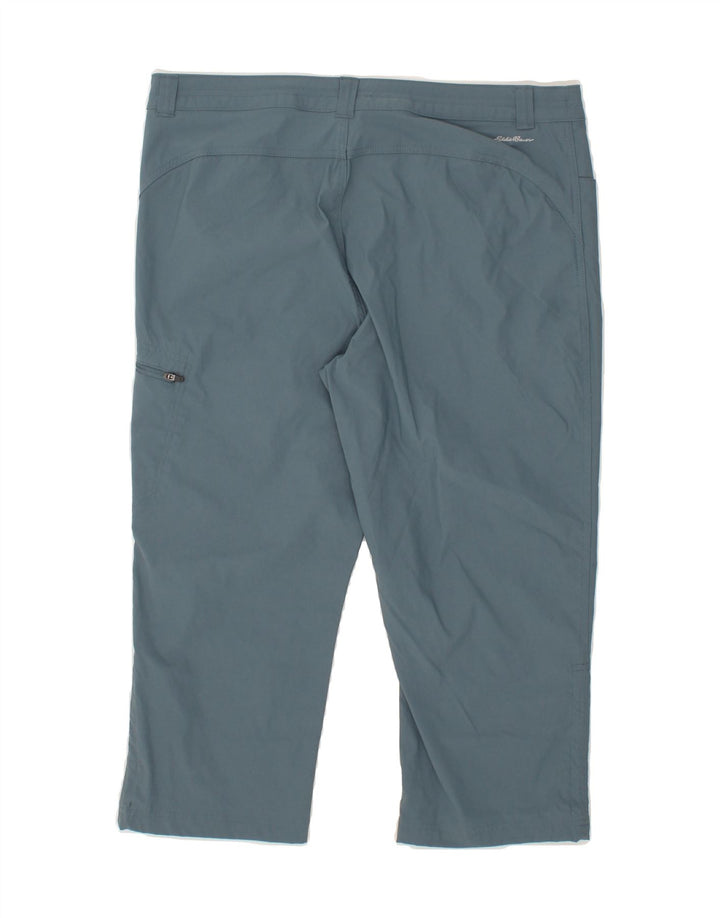 EDDIE BAUER Womens Capri Cargo Trousers US 12 Large W36 L21 Blue Nylon