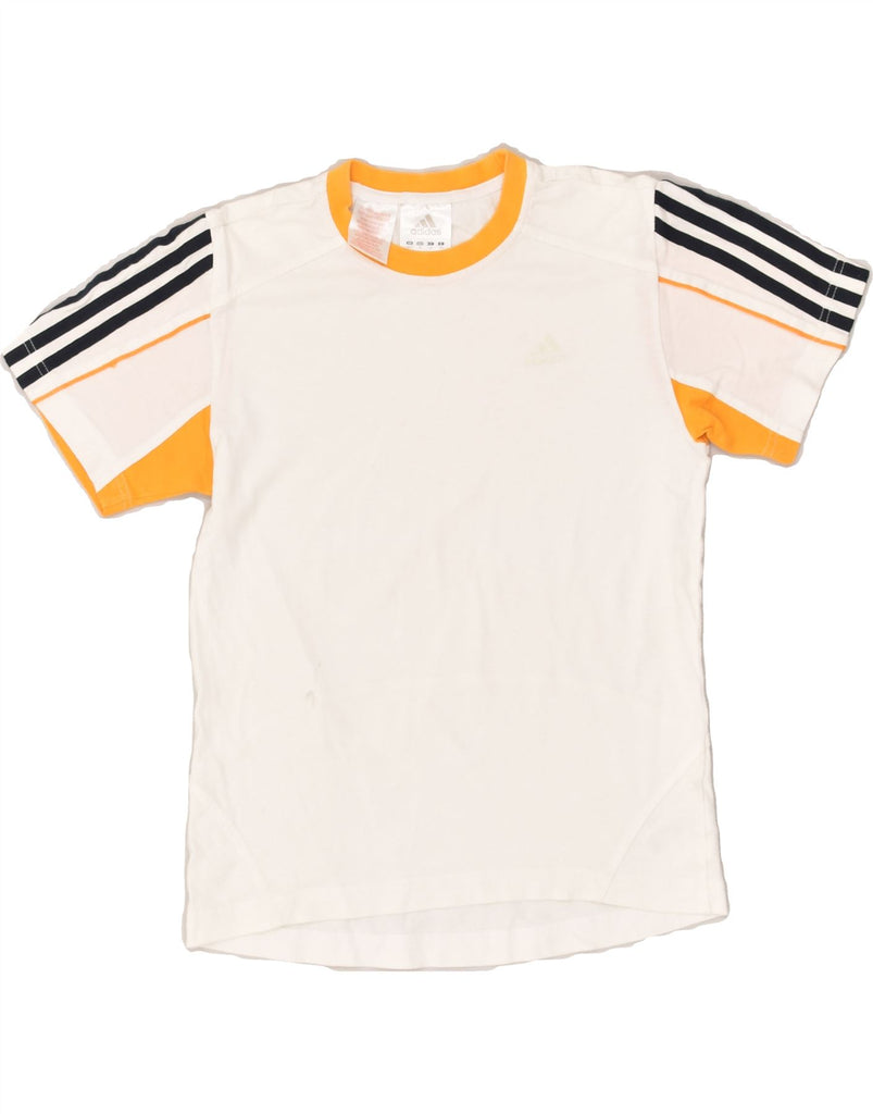 ADIDAS Boys T-Shirt Top 11-12 Years Large White Colourblock Cotton | Vintage Adidas | Thrift | Second-Hand Adidas | Used Clothing | Messina Hembry 