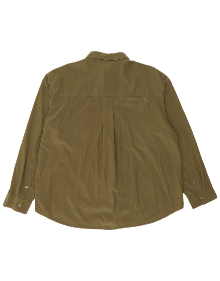 MASSIMO DUTTI Womens Oversized Shirt UK 10 Small Khaki