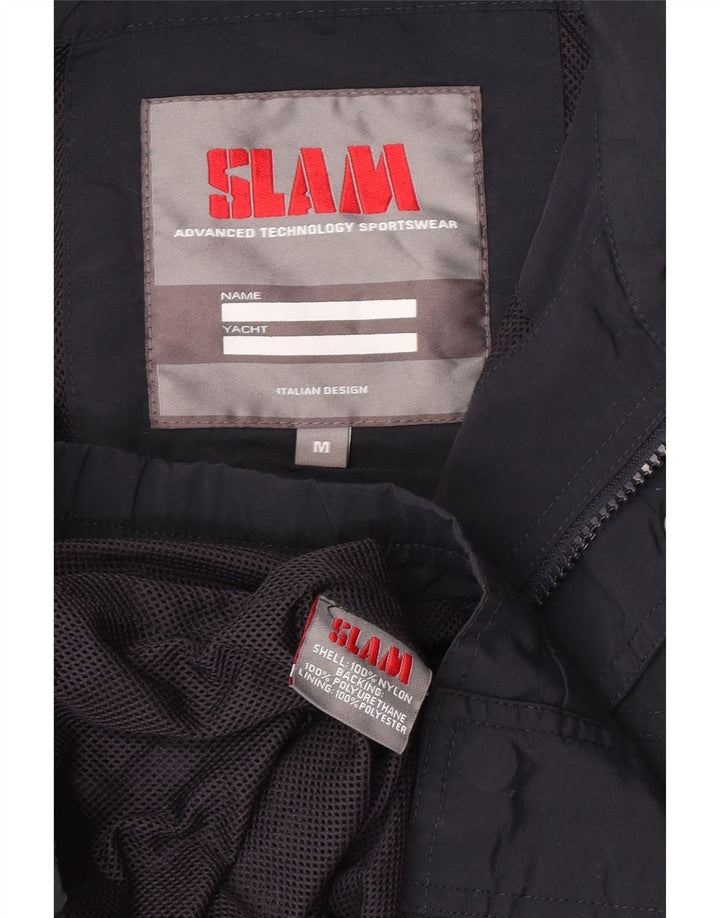 Slam Mens Bomber Jacket UK 38 Medium Navy Blue Nylon