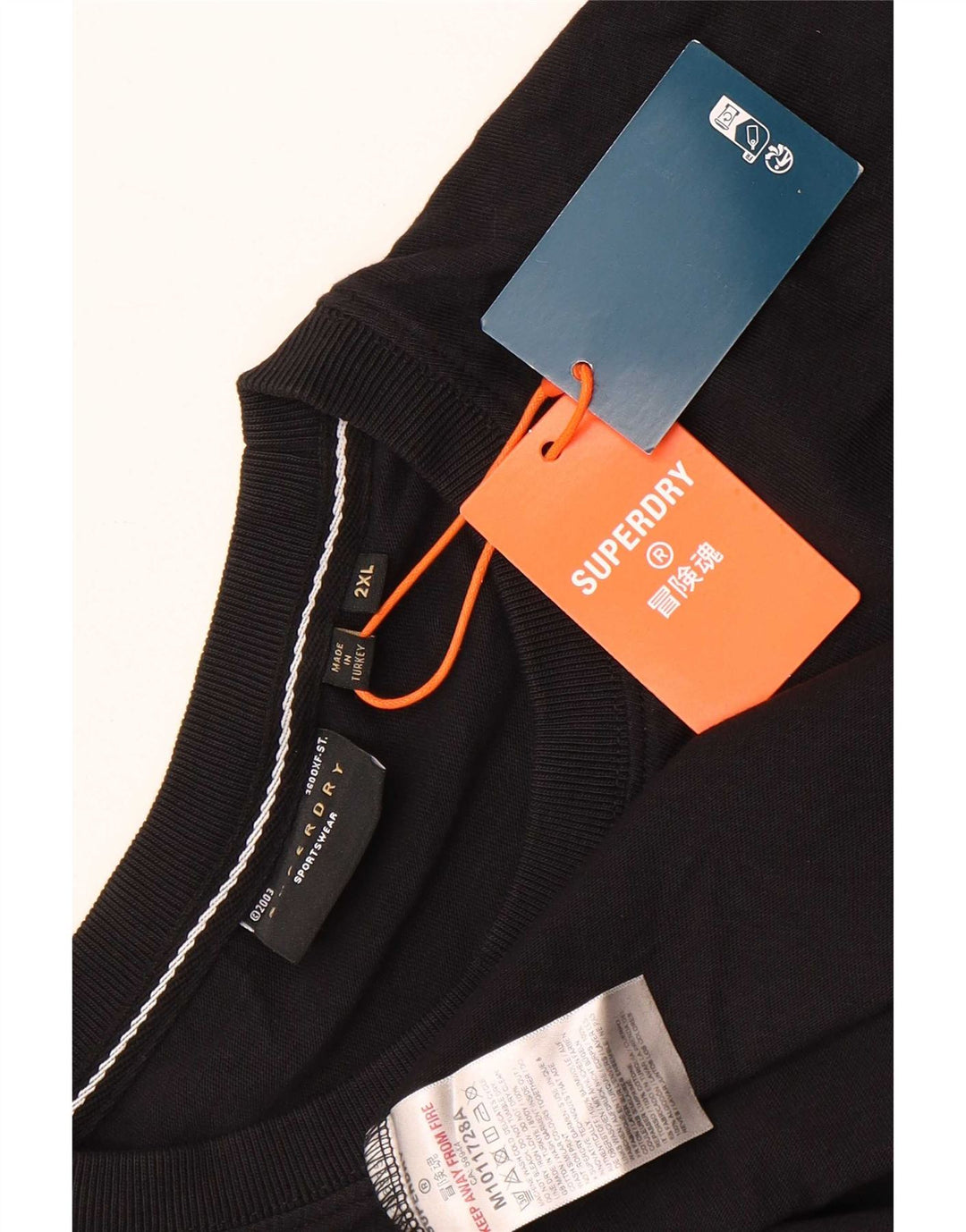Superdry Mens T-Shirt Top 2XL Black Cotton