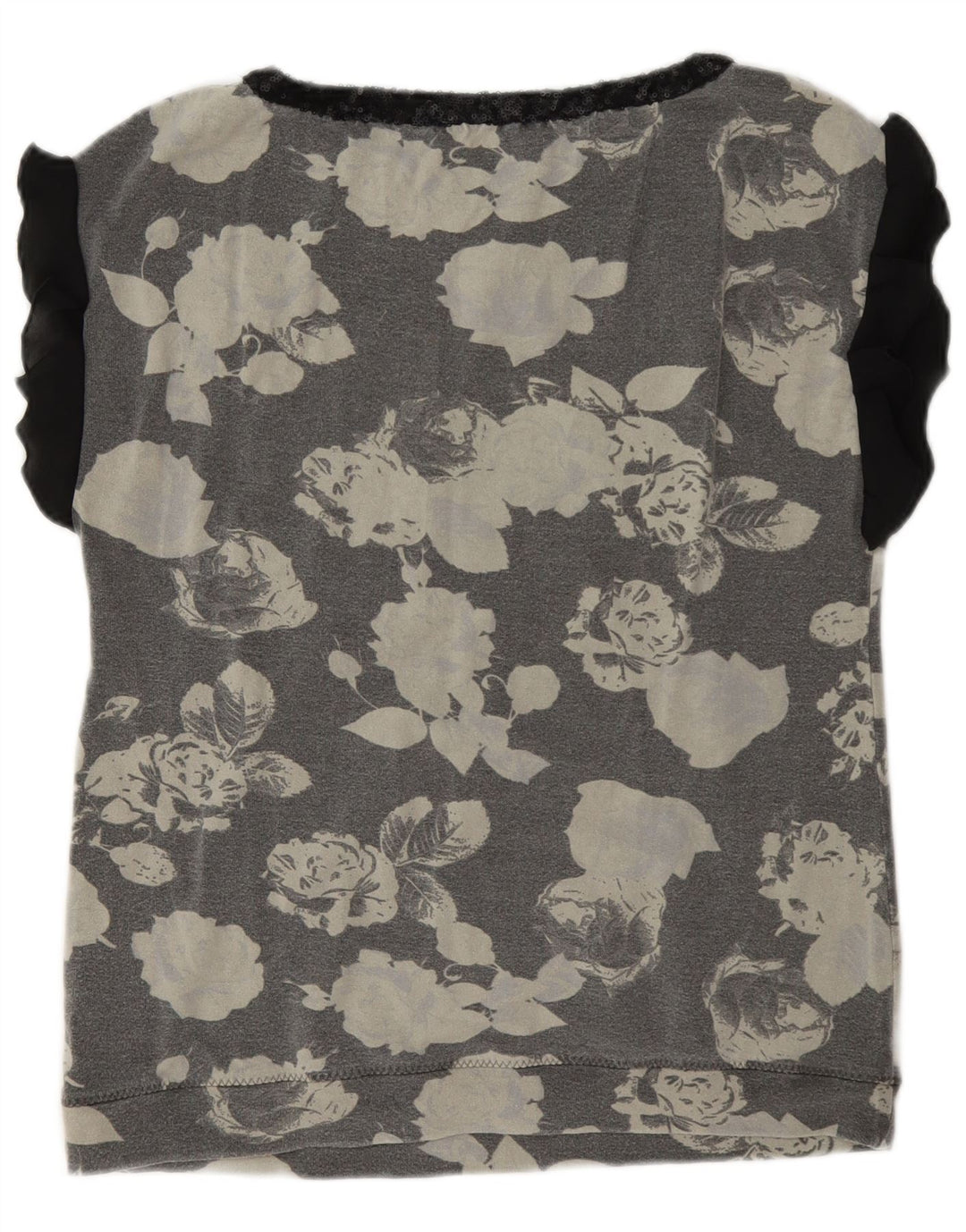 Liu Jo Womens Blouse Top IT 44 Medium Grey Floral Viscose
