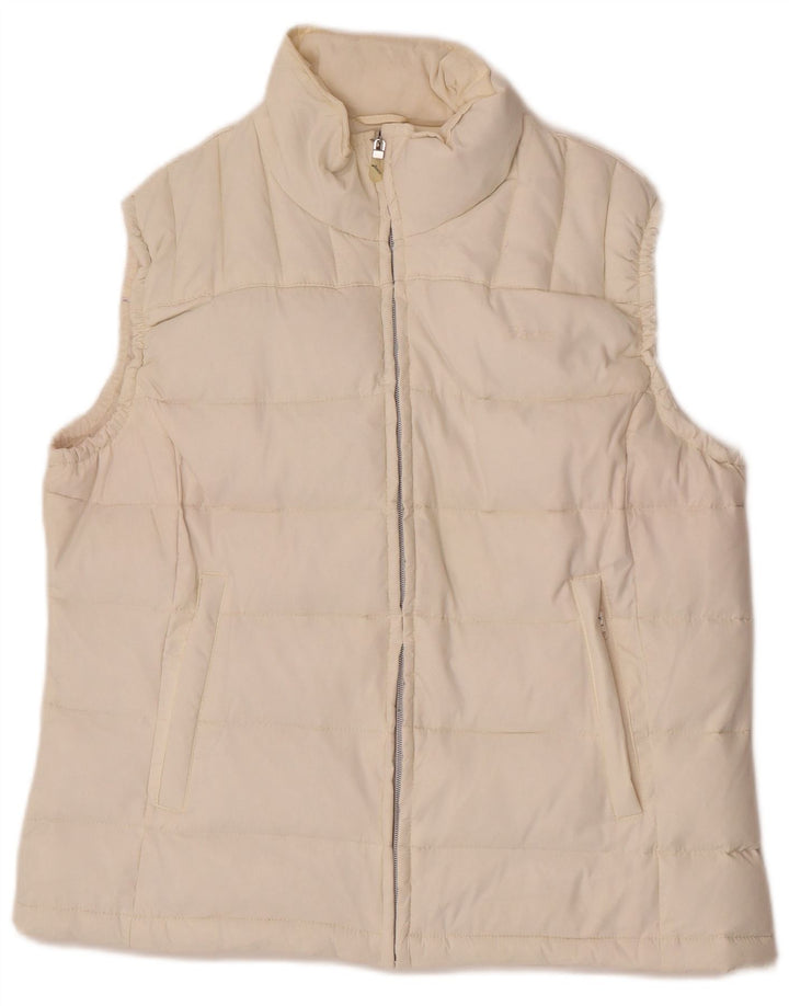 Asics Womens Padded Gilet UK 18 XL Off White Nylon
