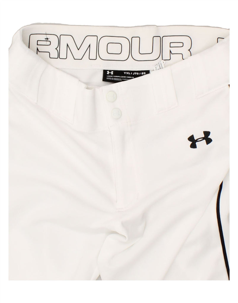 UNDER ARMOUR Girls Tracksuit Trousers 15-16 Years XL White | Vintage Under Armour | Thrift | Second-Hand Under Armour | Used Clothing | Messina Hembry 