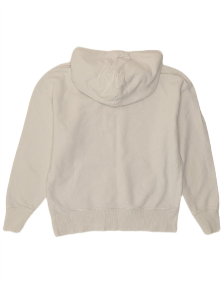 TOMMY HILFIGER Mens Hoodie Jumper XS White Cotton
