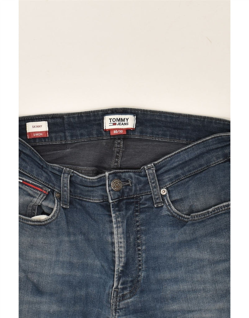 TOMMY HILFIGER Mens Simon Skinny Jeans W30 L25 Navy Blue Cotton | Vintage Tommy Hilfiger | Thrift | Second-Hand Tommy Hilfiger | Used Clothing | Messina Hembry 