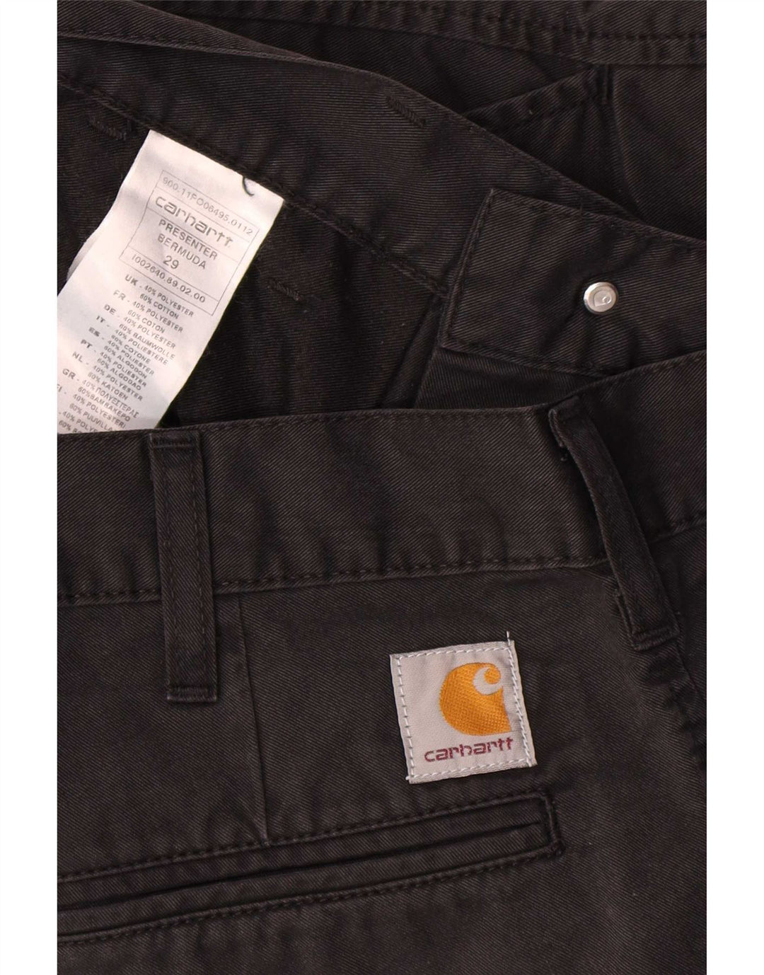 Carhartt Mens Bermuda Shorts W29 Small  Black Polyester