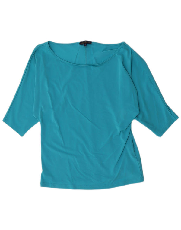 Luisa Spagnoli Womens 3/4 Sleeve Blouse Top UK 12 Medium Blue Viscose