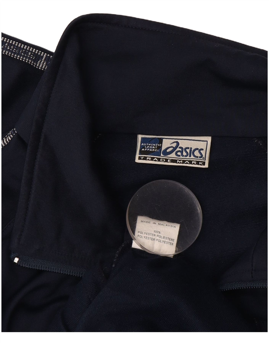 Asics Mens Graphic Tracksuit Top Jacket XL Navy Blue Polyester