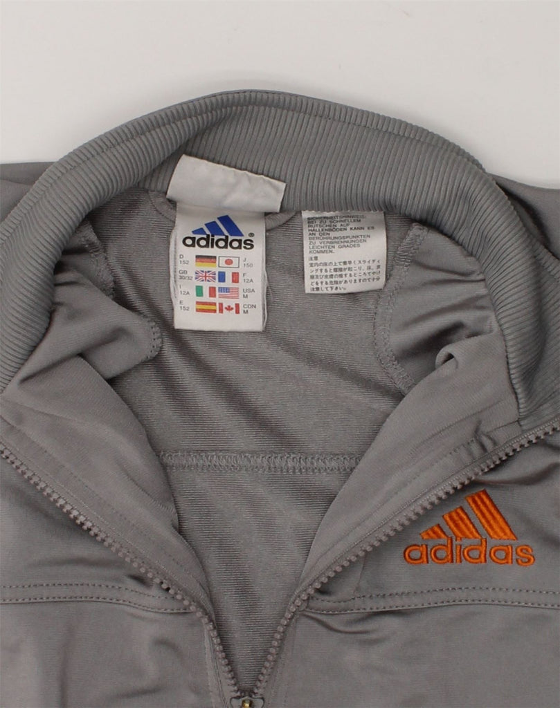 ADIDAS Boys Tracksuit Top Jacket 11-12 Years Grey Polyester | Vintage Adidas | Thrift | Second-Hand Adidas | Used Clothing | Messina Hembry 