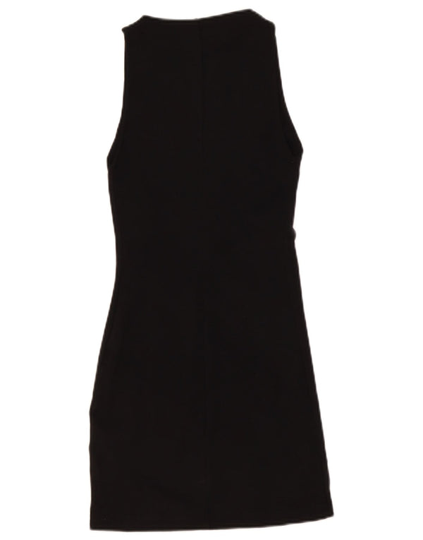 Zara Womens Sleeveless Bodycon Dress UK 8 Small Black Cotton