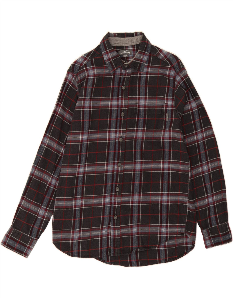 EDDIE BAUER Mens Flannel Shirt Medium Grey Check Cotton Vintage Eddie Bauer and Second-Hand Eddie Bauer from Messina Hembry 